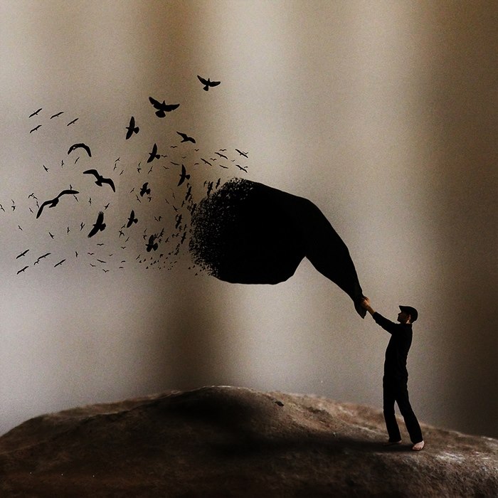Black birds — surreal photography by Achraf Baznani