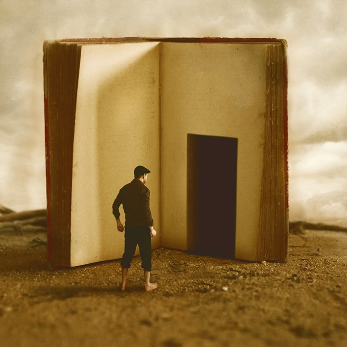 Behind the Book Door — surreal photography by Achraf Baznani