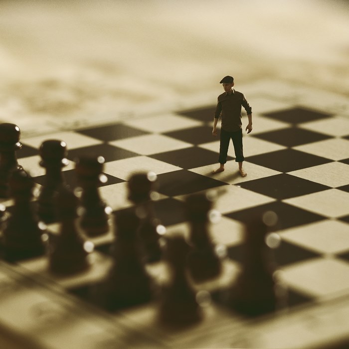 facing the pawns — surreal photography by Achraf Baznani